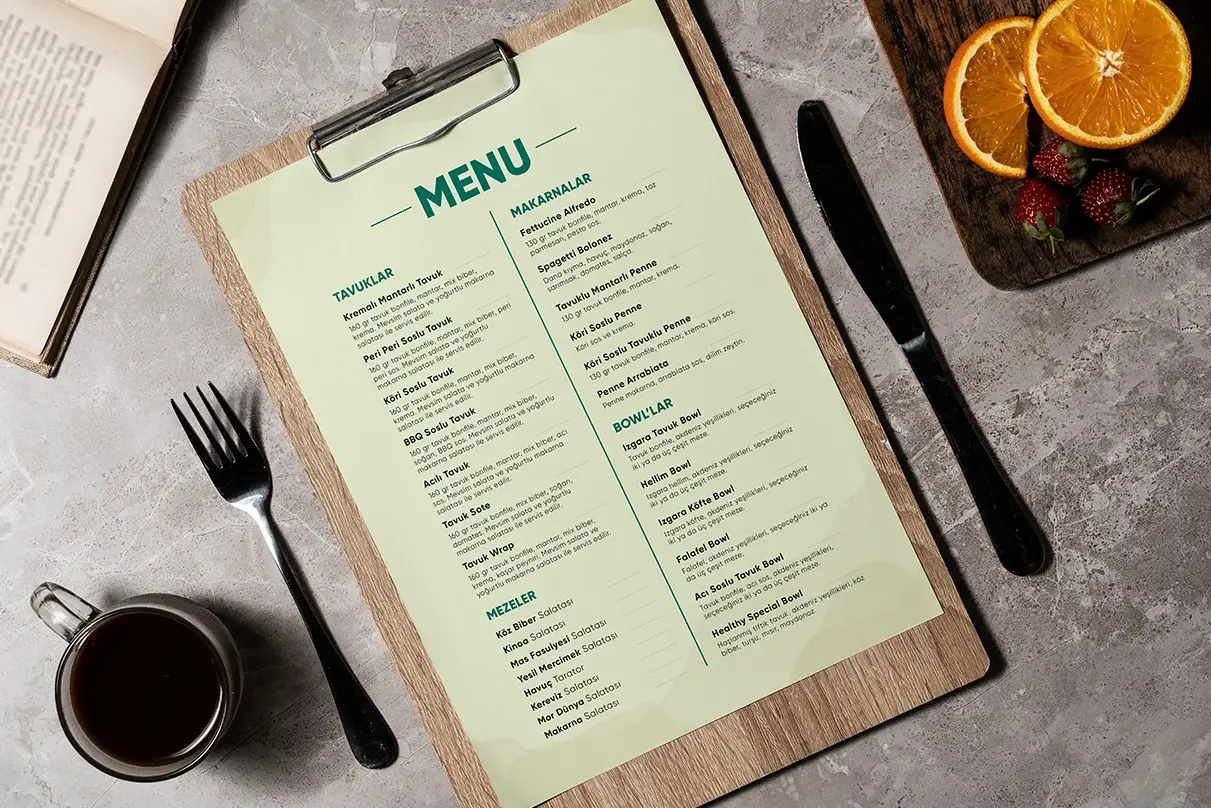 Healthy Kicthen Menu